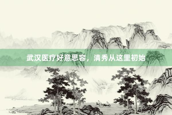 武汉医疗好意思容，清秀从这里初始